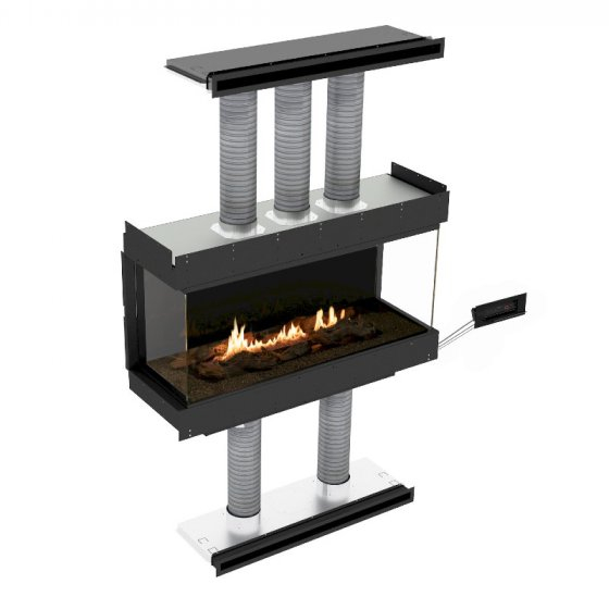 Panorama Three-Sided Fireplace-Planika